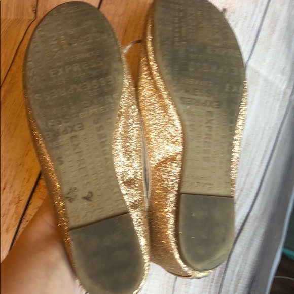 Express Gold Sparkle ballet Flats, size 7 - Picture 3 of 3